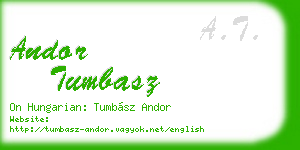 andor tumbasz business card