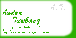 andor tumbasz business card